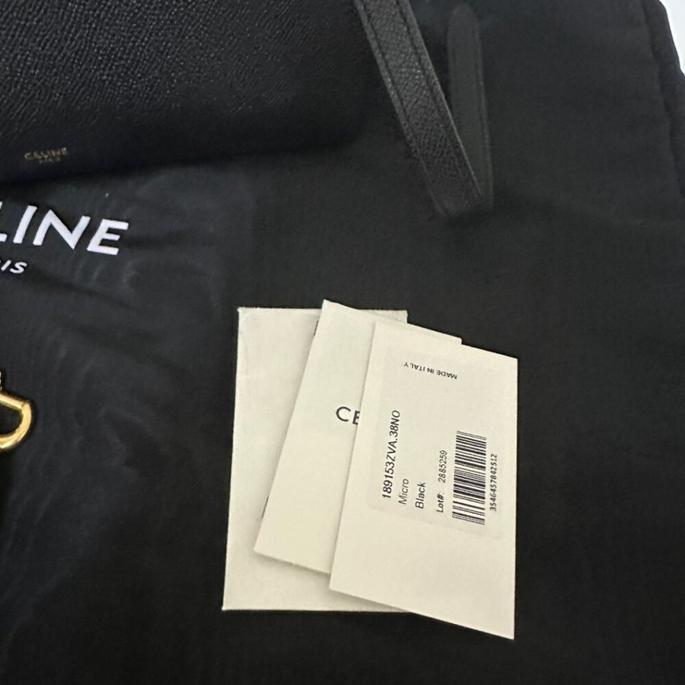 CELINE Grained Calfskin Belt Bag Micro Black - Picture 2 of 15